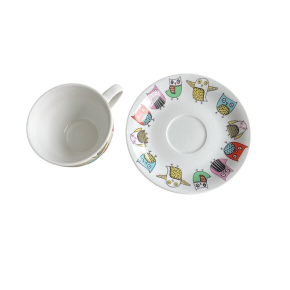 CREATIVE TOPS Cup and Saucer OWLS Coffee Tea Set SO Cute! Porcelain 200ml - Picture 8 of 11